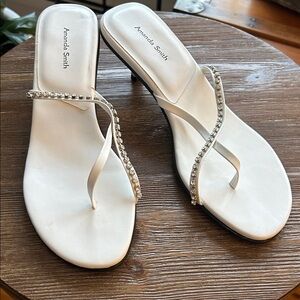 Amanda Smith White Rhinestone Sandals